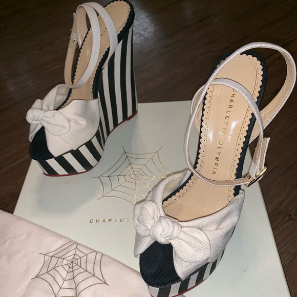 Charlotte Olympia Shoes - Charlotte Olympia “Meredith” stripe canvas sandal